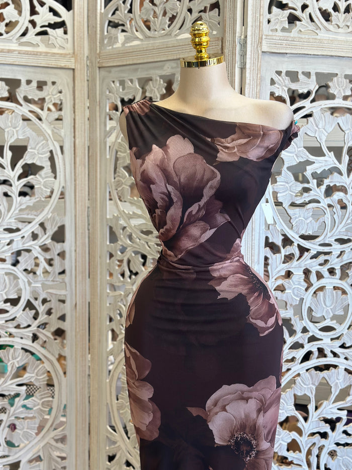 Asymmetrical Derp Flower Dress- Stretchy, Estira