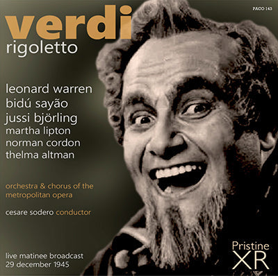 BJÖRLING in Verdi's Rigoletto (1945) - PACO143 - CD
