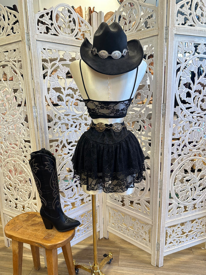 Black Lace Mini Set- Estira,Stretchy