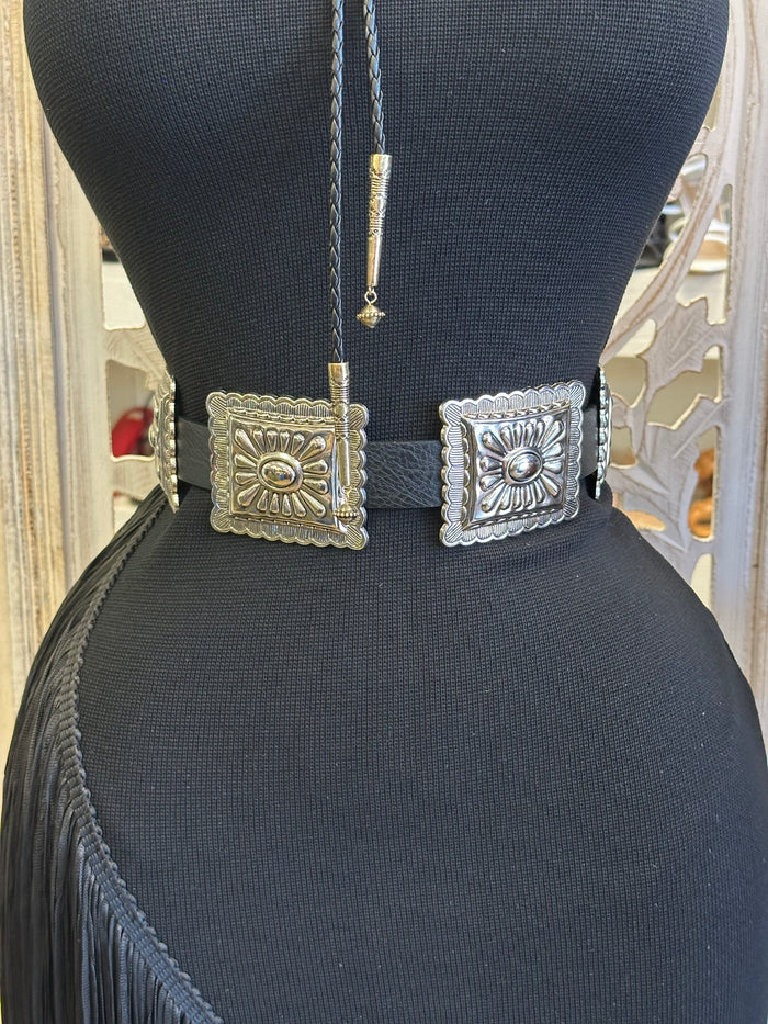 Black Square Western Belt
