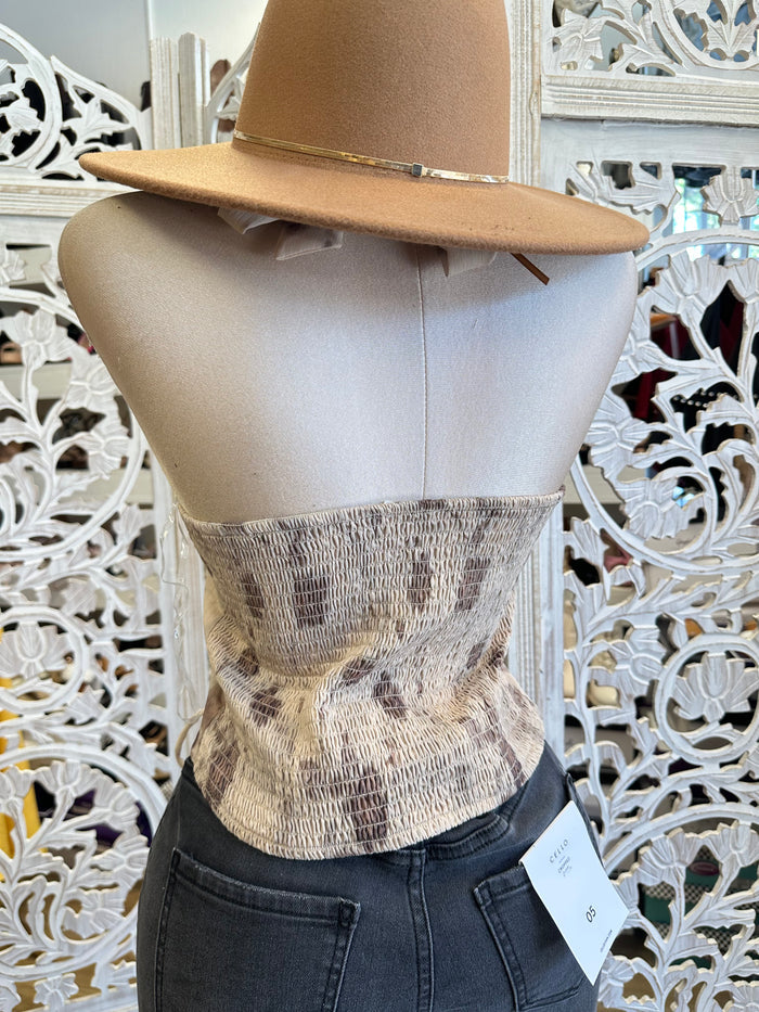 Brown Floral Halter Blouse
