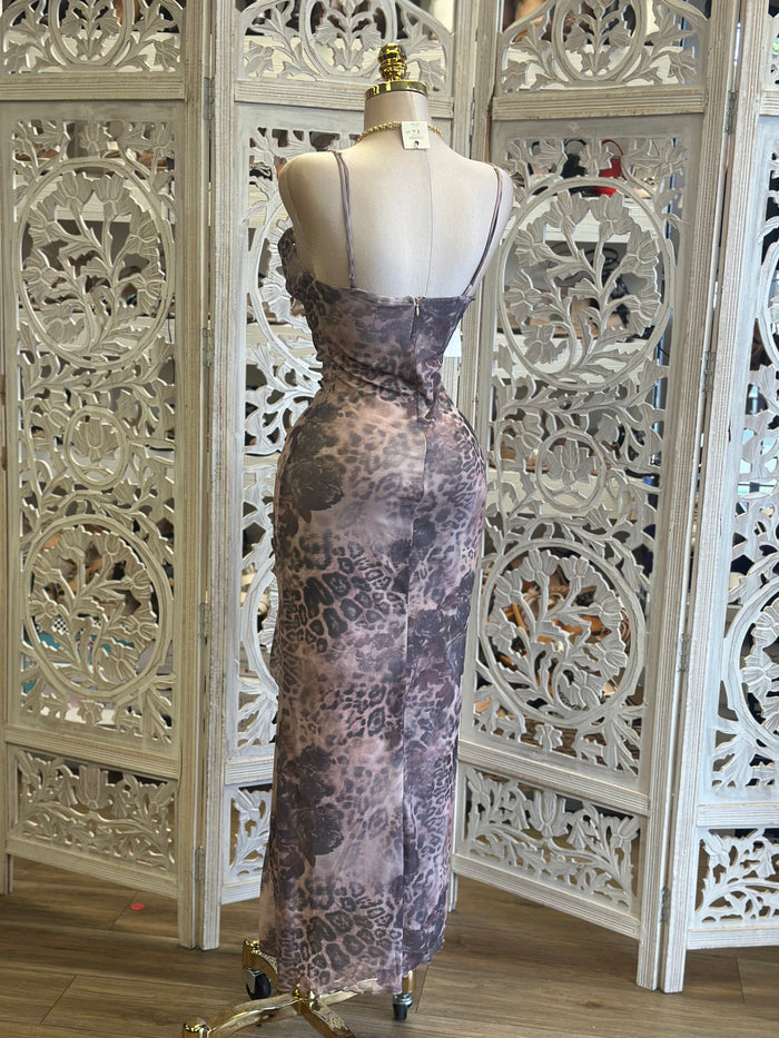 Brushed Cheetah Print Dress - Estira, Stretchy