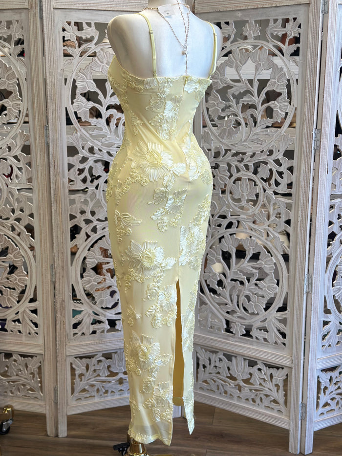 Butter Floral Midi Dress- Stretchy, Estira