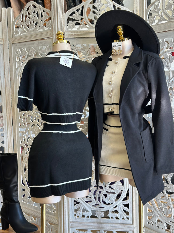 Button Up Mini Skirt Set