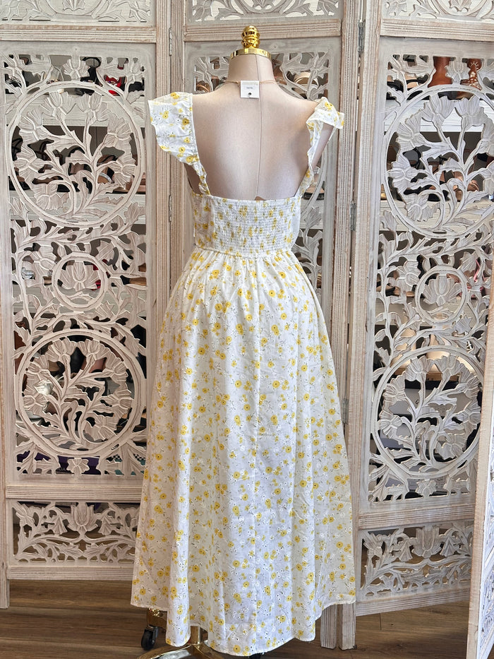 Corset Floral Midi Dress - Estira Poco , Slightly Stretchy