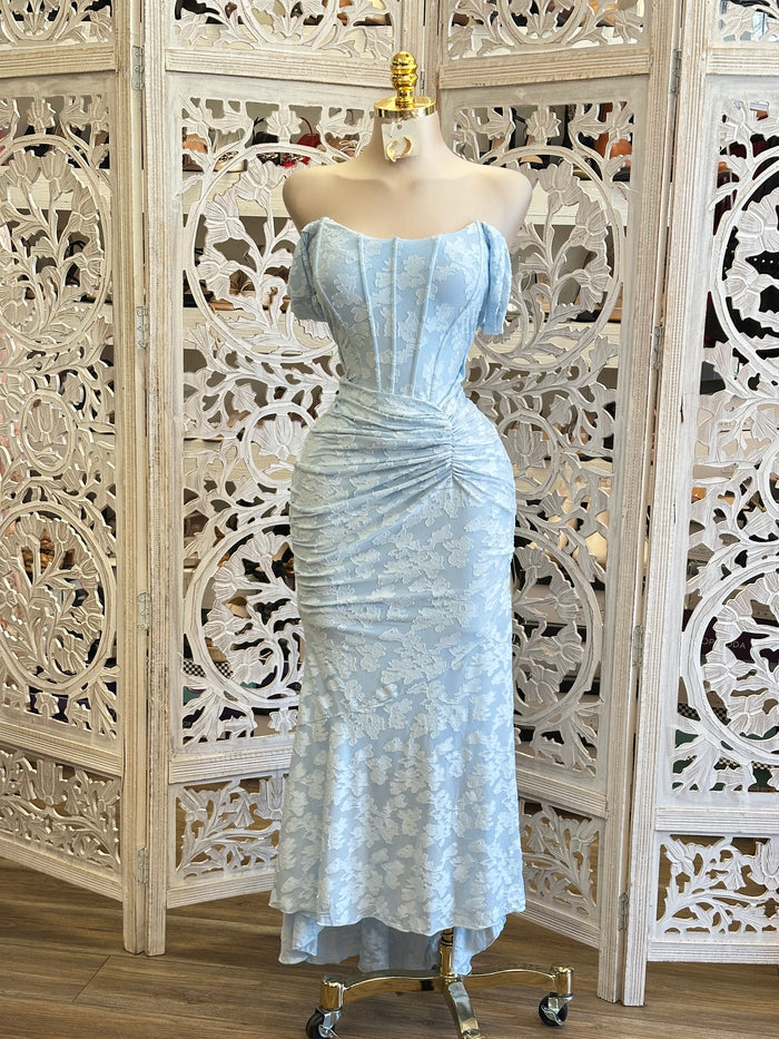 Corset Sky Blue Dress-Stretchy, Estira