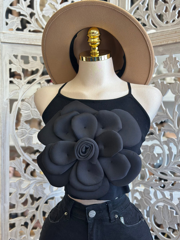 Enlarged Flower Top- Estira, Stretchy
