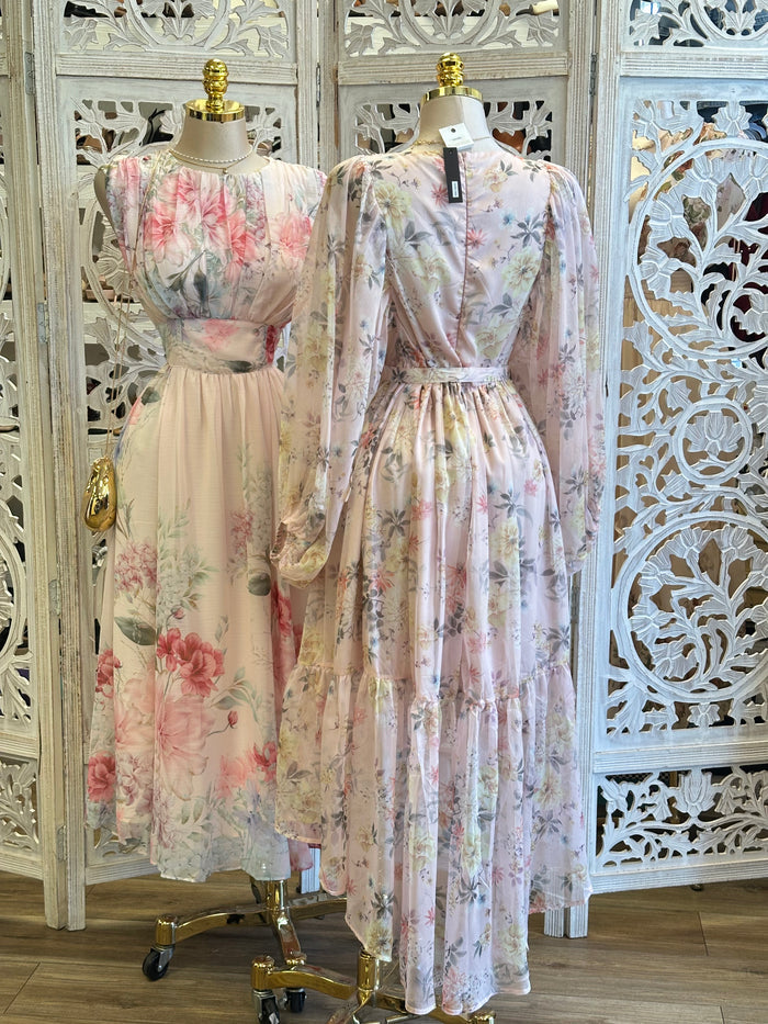 Floral Maxi Pastel Dress-Stretchy, Estira