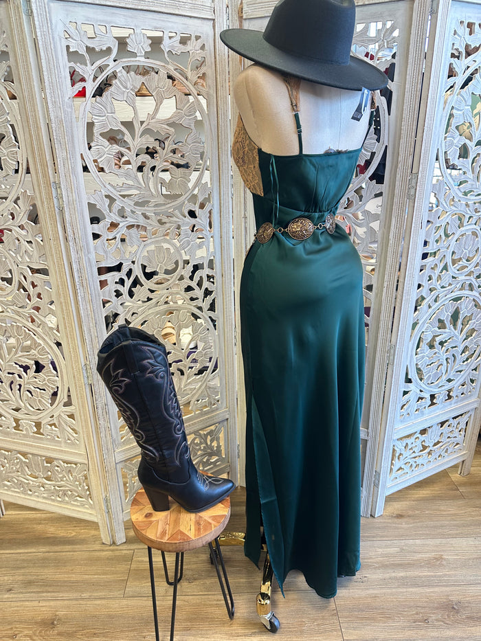 Green Lace Madalynn Dress- Not Stretchy, No Estira