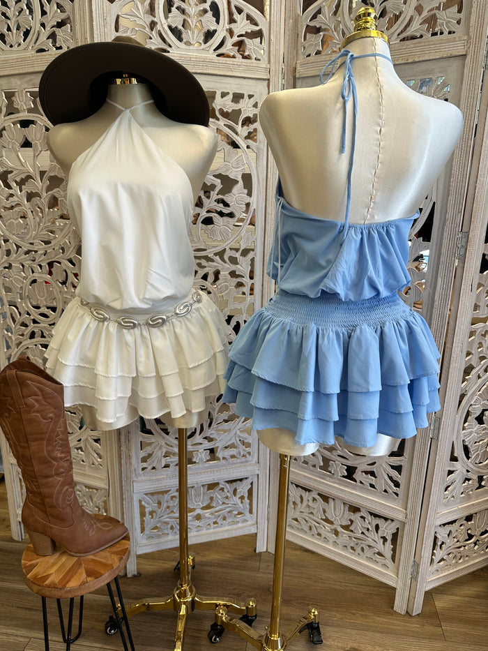 Halter Mini Dress- Estira, Stretchy