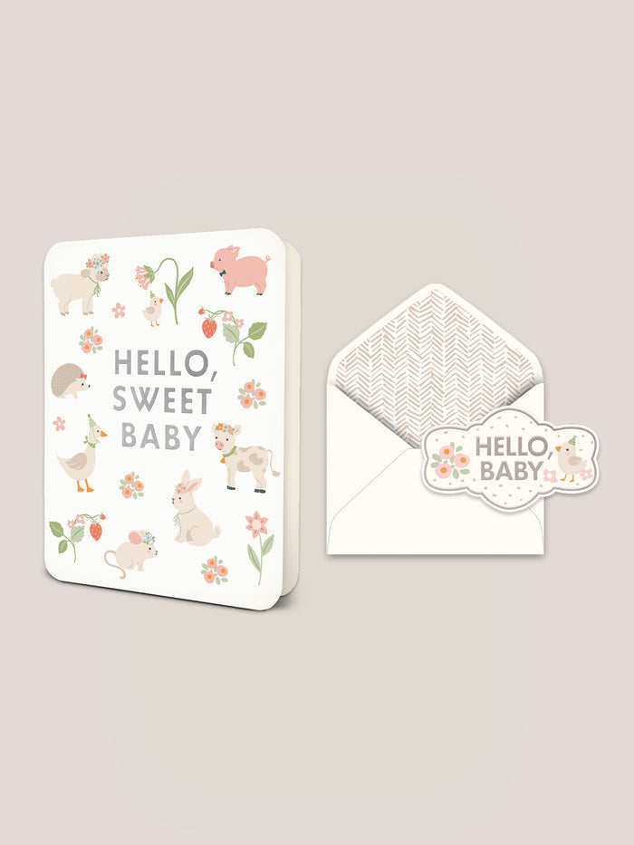 Hello, Sweet Baby Friends Deluxe Greeting Cards