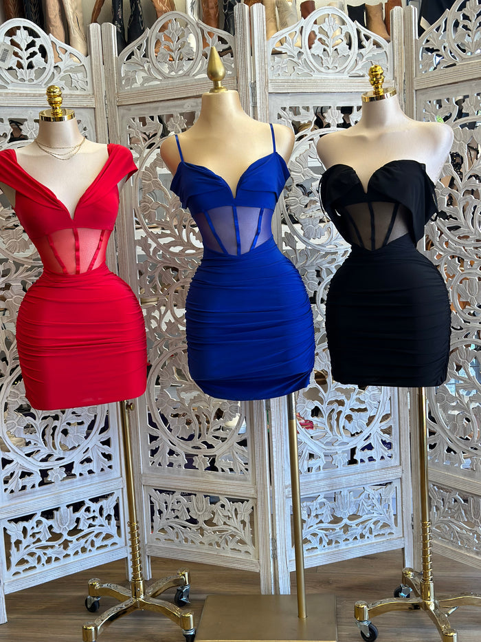 Lace Corset Mini Dress- Stretchy, Estira