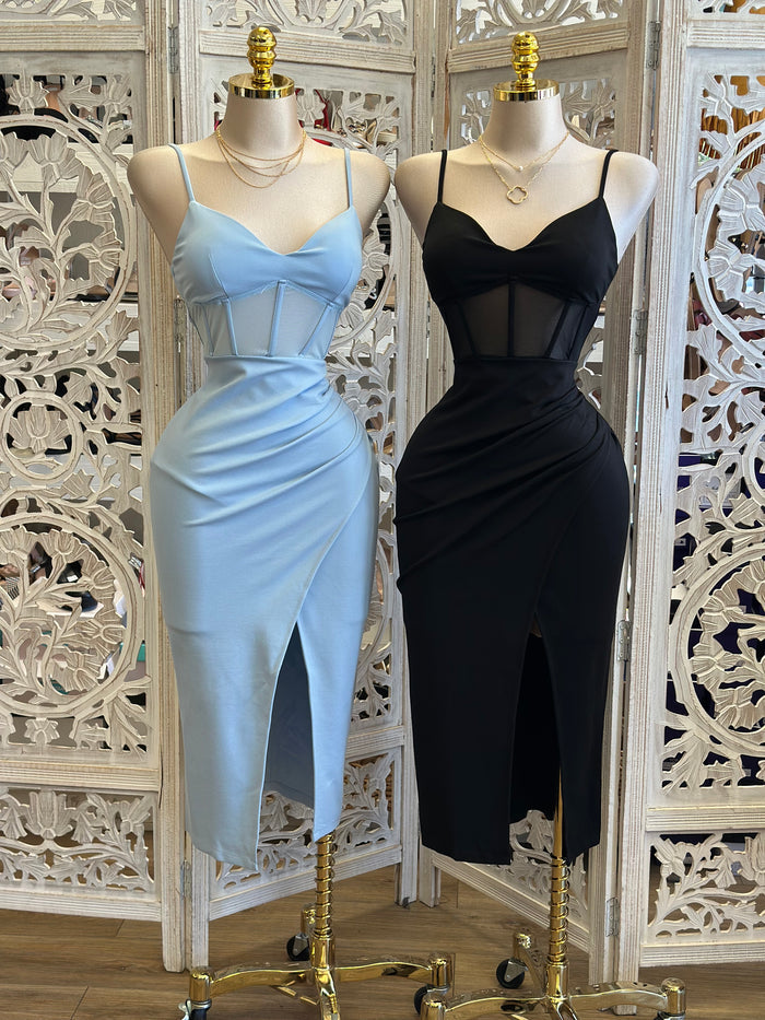 Mesh Cami Wrapped Dress - Estira, Stretchy
