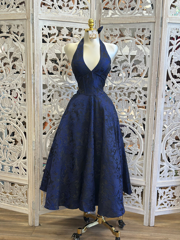 Midnight Ofelia Midi Dress - No Estira, Not Stretchy