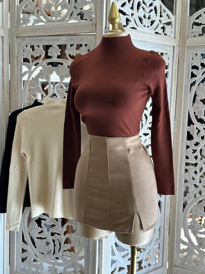 Mock Neck Knit Top