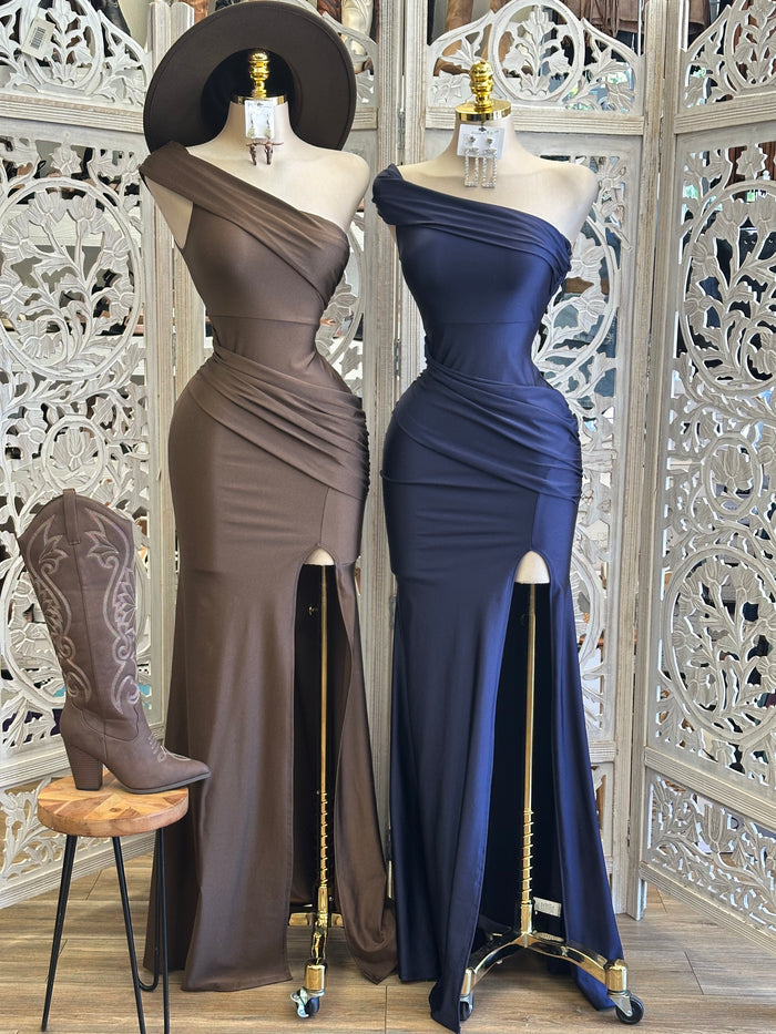 One Sleeve Evening Dress- Stretchy ,Estira