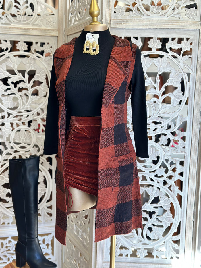 Plaid Bazer Vest
