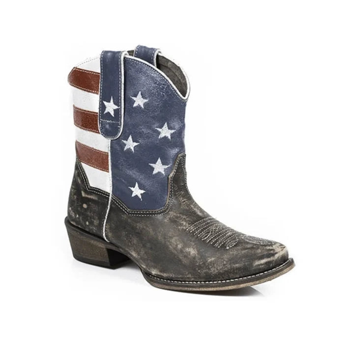 Roper American Beauty (Brown) - Women's Ankle Cowgirl Boot