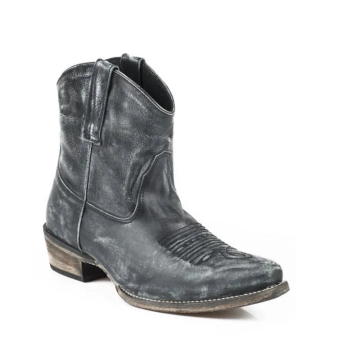 Roper Dusty (Black) - Women's Ankle Cowgirl Boot