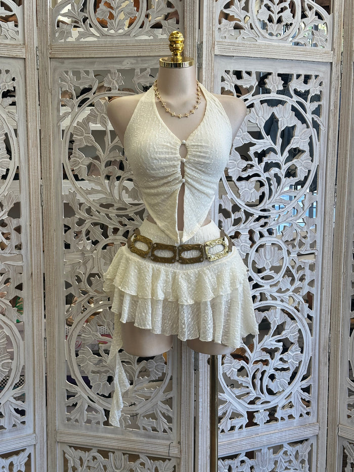 Ruffle Mini Skirt Set- Stretchy, Estira