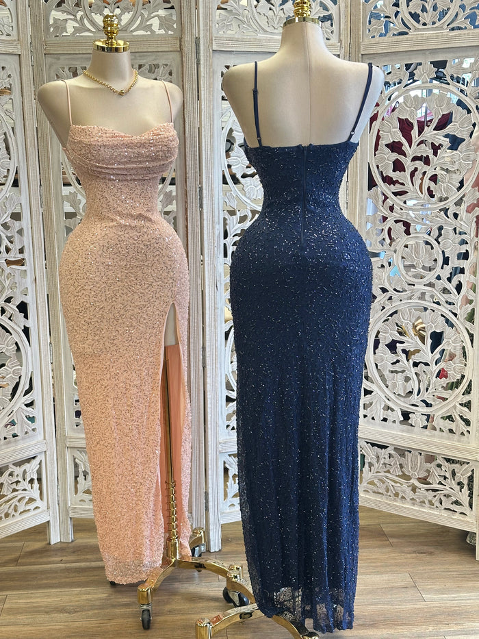 Sequin Cami Slit Dress - Estira, Stretchy