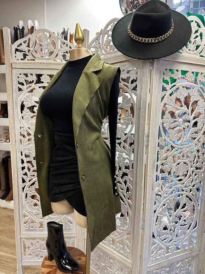 Suede Olive Green Vest