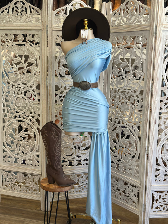 Tailed Mini Evening Dress- Estira, Stretchy