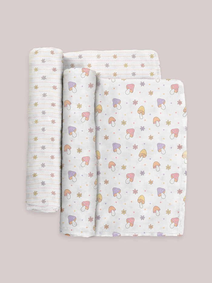 2-Pack Square Swaddle Blanket Set - Mushy Love