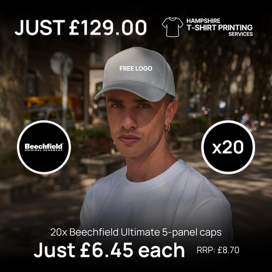 20x Beechfield Ultimate 5-panel cap bundle