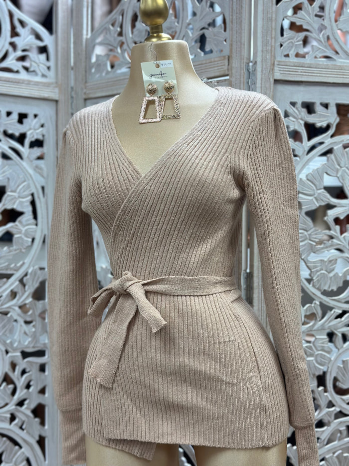 Ribbed Sweater Blouse