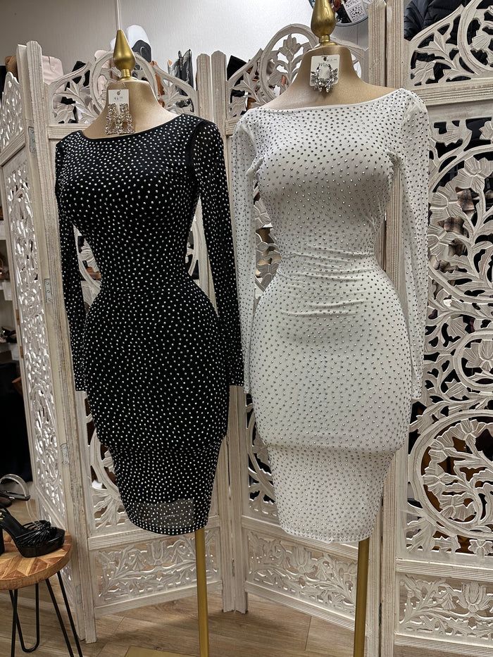 Scoop Back Rhinestone Dress