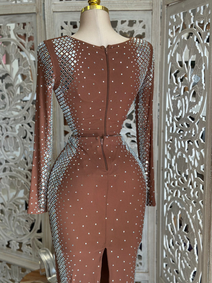 Gradient Rhinestone Brown Set - Stretchy, Estira