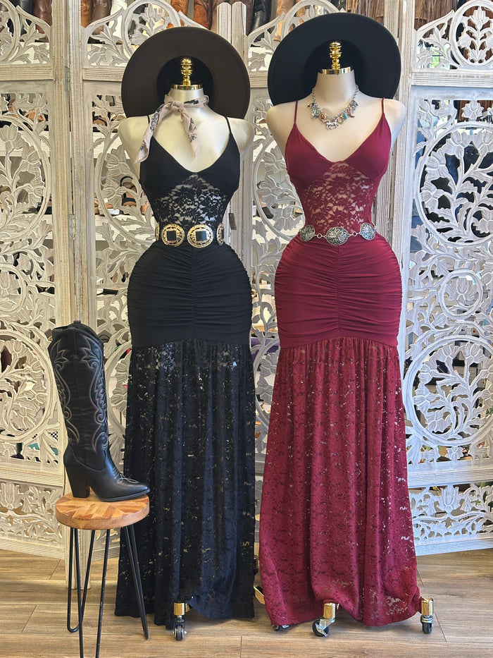 Full Lace Cami Maxi Dress- Stretchy,Estira