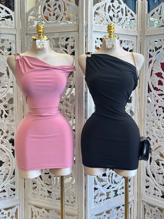 Asymmetrical Broche Mini Dress- Estira, Stretchy