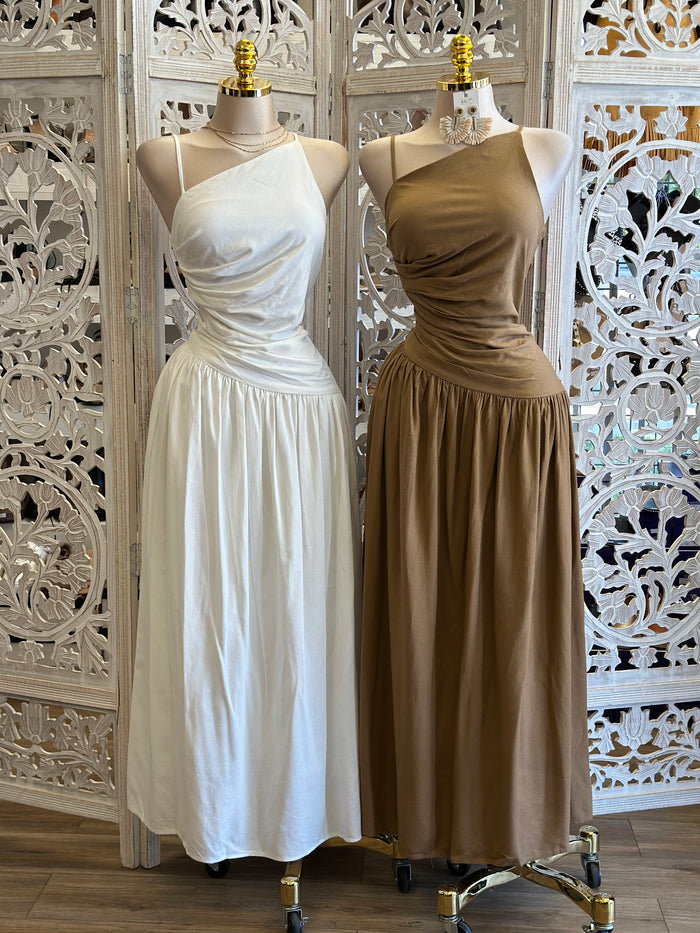 Asymmetrical Cmi Maxi Dress- Not Stretchy, No Estira