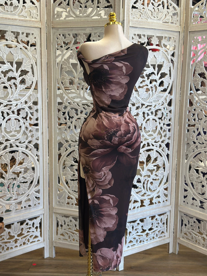 Asymmetrical Derp Flower Dress- Stretchy, Estira