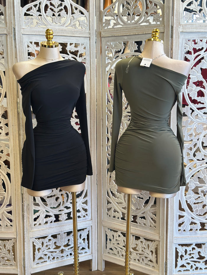 Asymmetrical Mini Dress-Stretchy, Estira