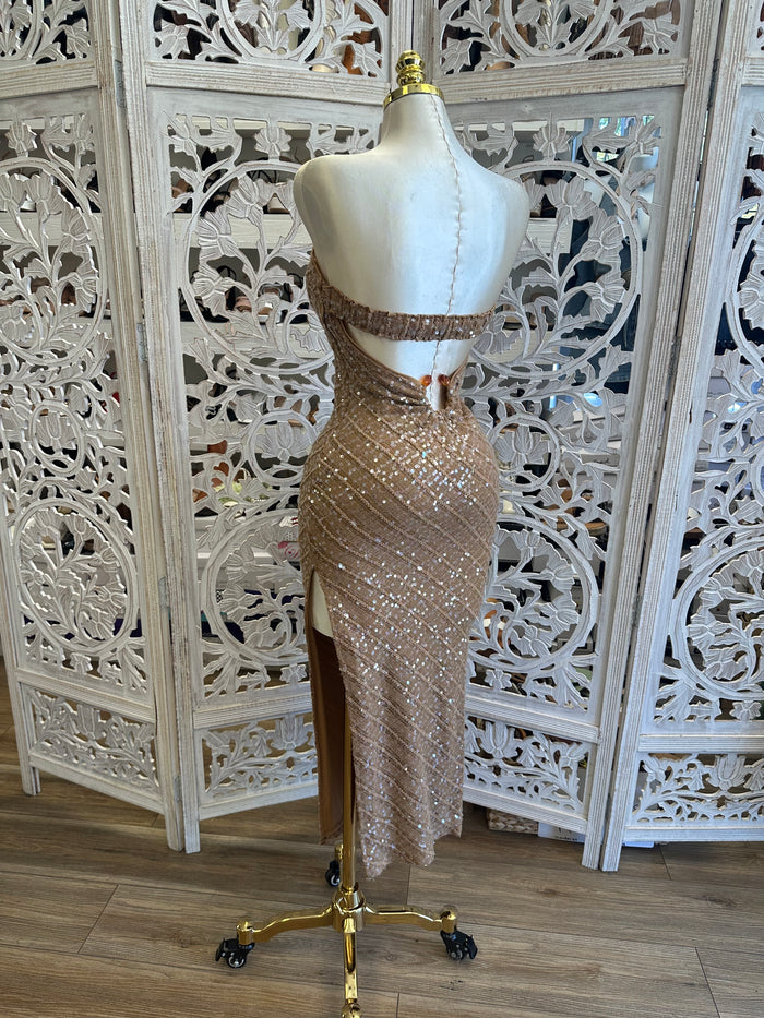 Asymmetrical Sequin Dress - Estira, Stretchy