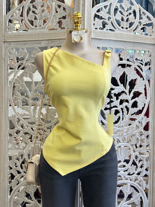 Asymmetrical Yellow Blouse