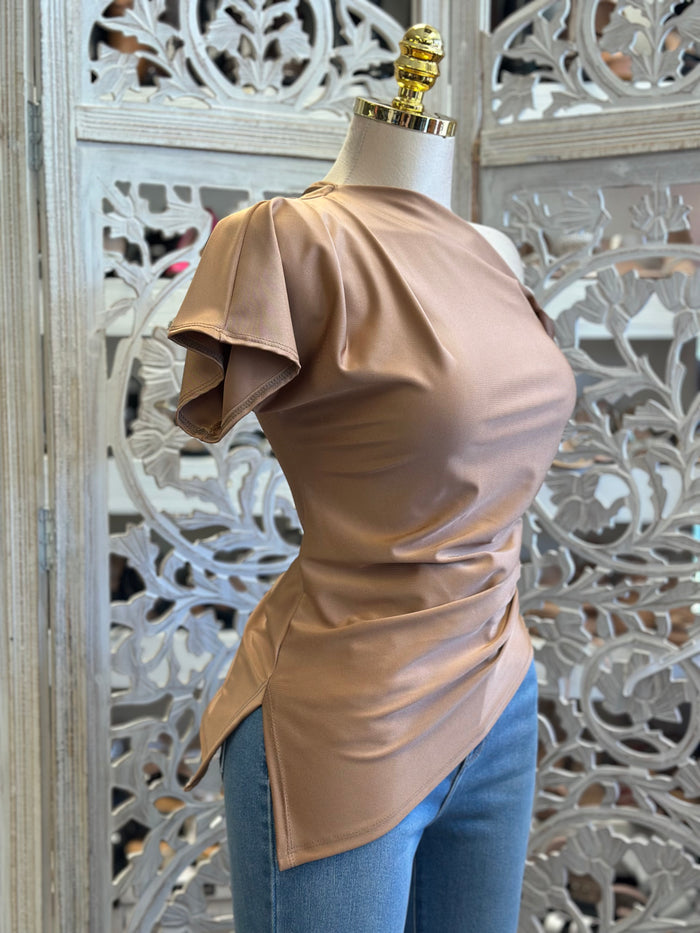 Auburn Asymmetrical Blouse - Estira, Stretchy