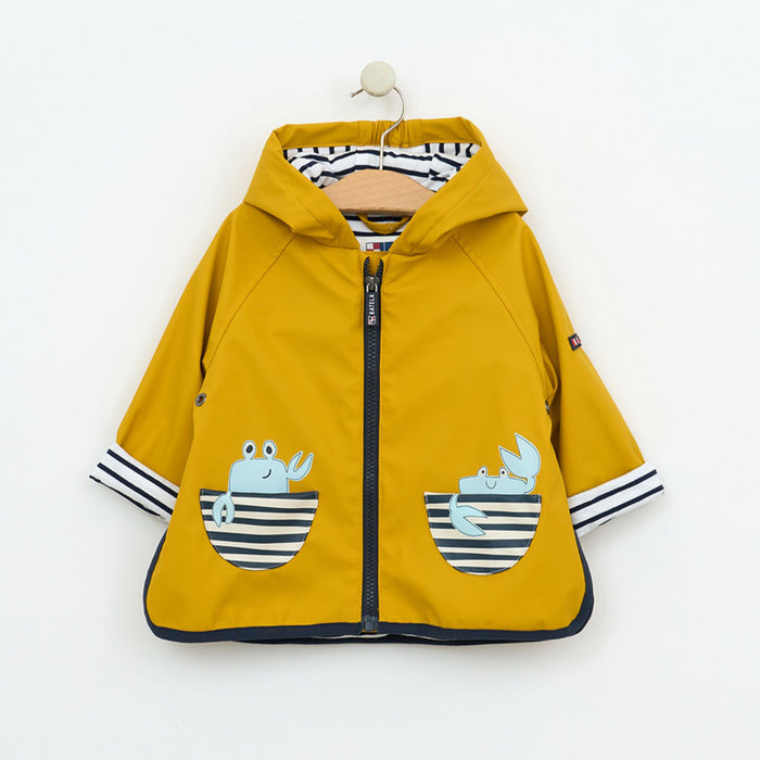 Baby Crab Pocket Raincoat with Cotton Lining