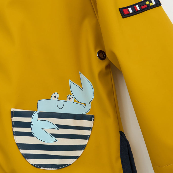 Baby Crab Pocket Raincoat with Cotton Lining