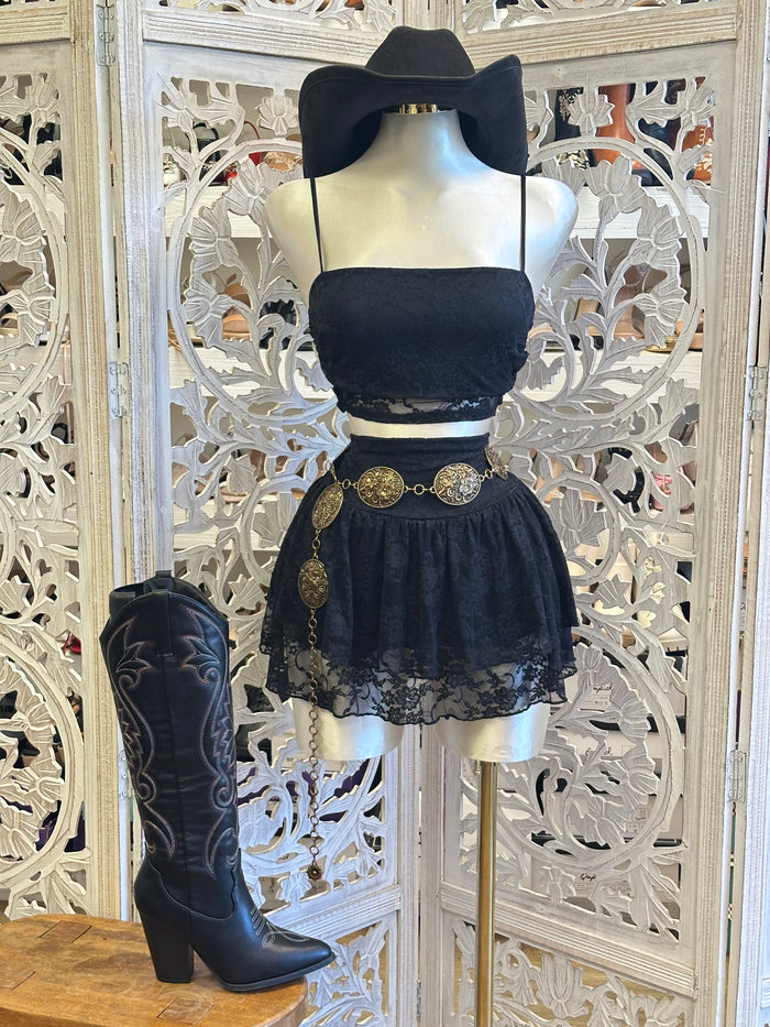 Black Lace Mini Set- Estira,Stretchy