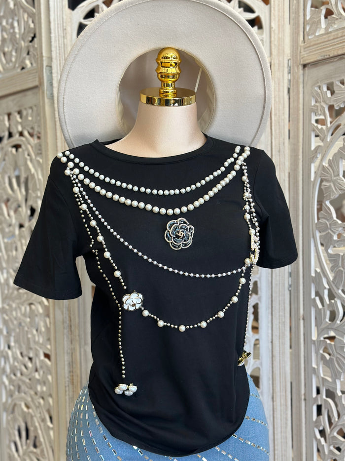 Black Pearl Tee- Estira, Stretchy
