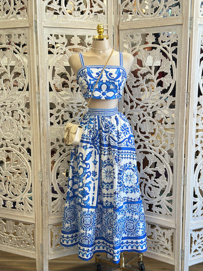 Blue Pattern Set- Estira,Stretchy