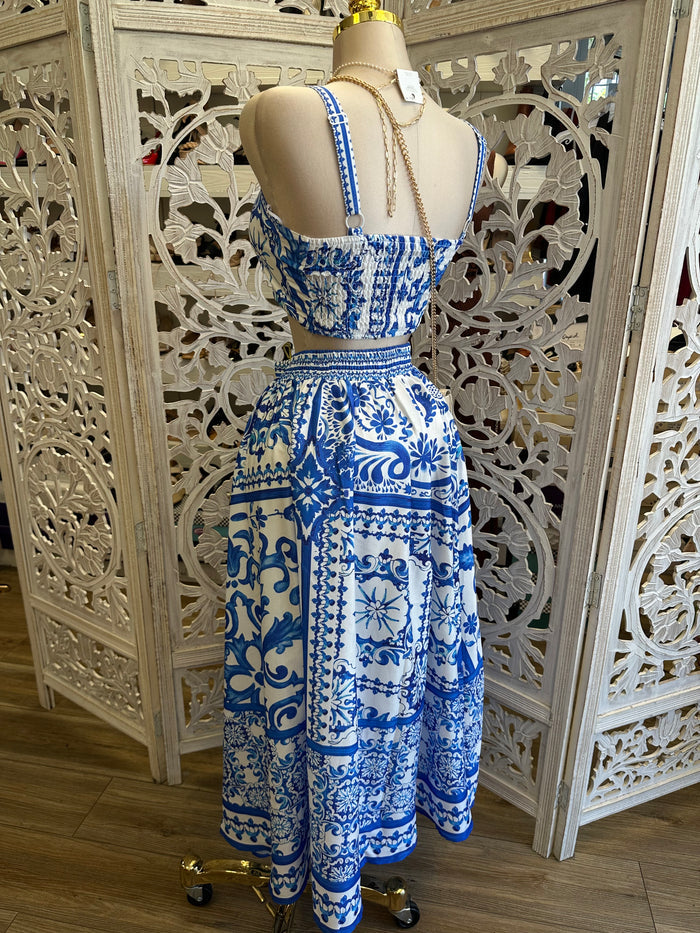 Blue Pattern Set- Estira,Stretchy