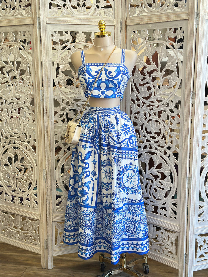 Blue Pattern Set- Estira,Stretchy