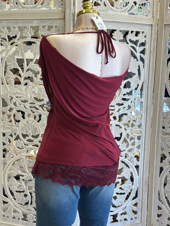 Boatneck Lace Blouse oversized