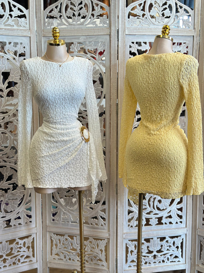 Brass Lace Mini Dress-Stretchy,Estira