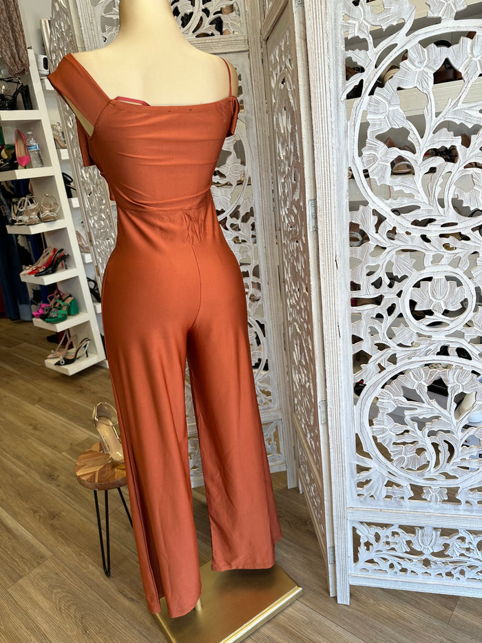 Brick Bow Front Jumpsuit